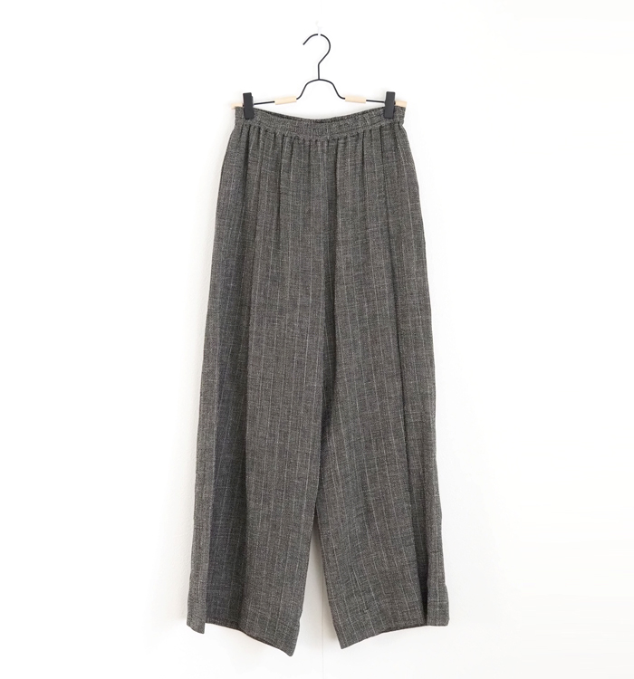 Squady スカディ ワイドパンツ コットンリネンガーゼ レディース