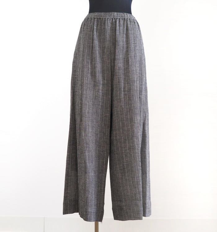 Squady スカディ ワイドパンツ コットンリネンガーゼ レディース