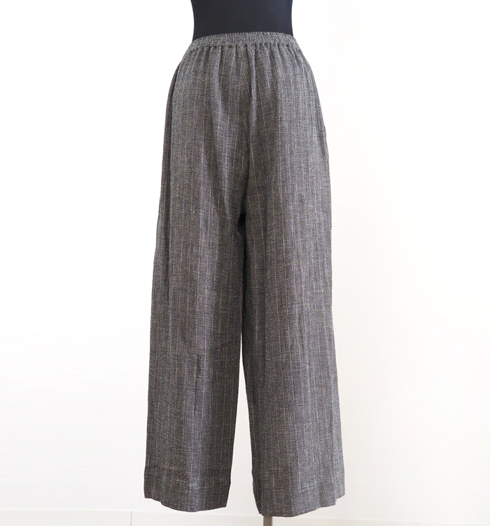 Squady スカディ ワイドパンツ コットンリネンガーゼ レディース