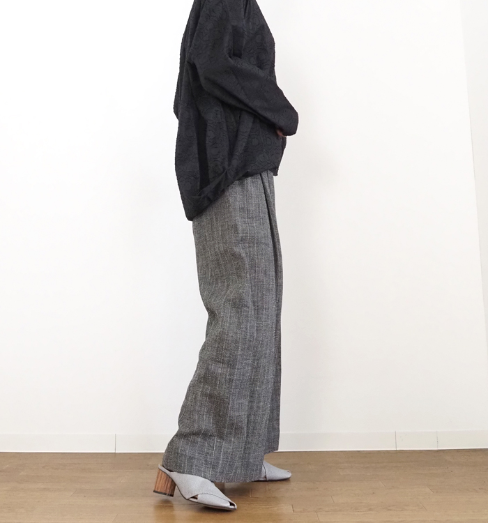 Squady スカディ ワイドパンツ コットンリネンガーゼ レディース