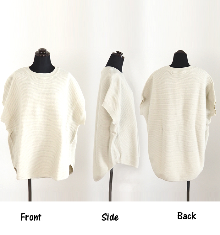 Squady スカディ ドライワッフルニット プルオーバー レディース