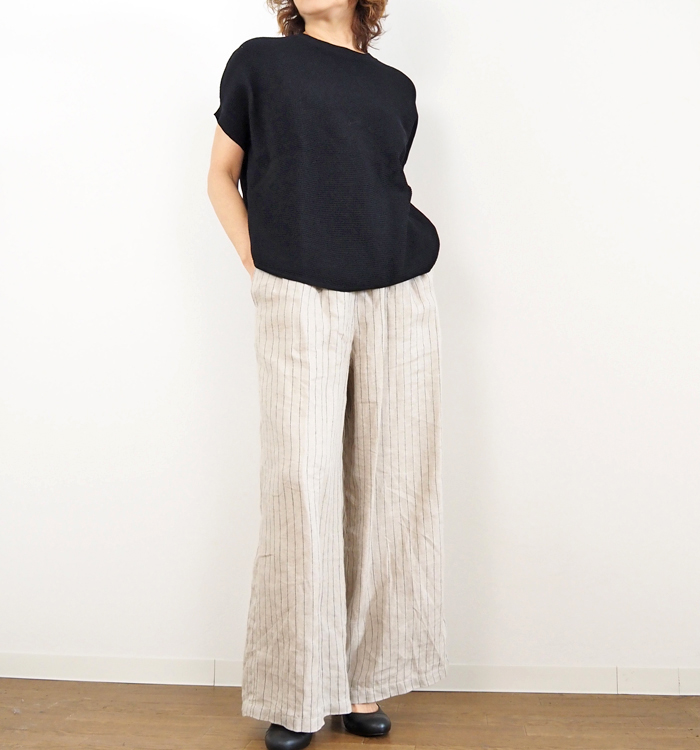 Squady スカディ ドライワッフルニット プルオーバー レディース