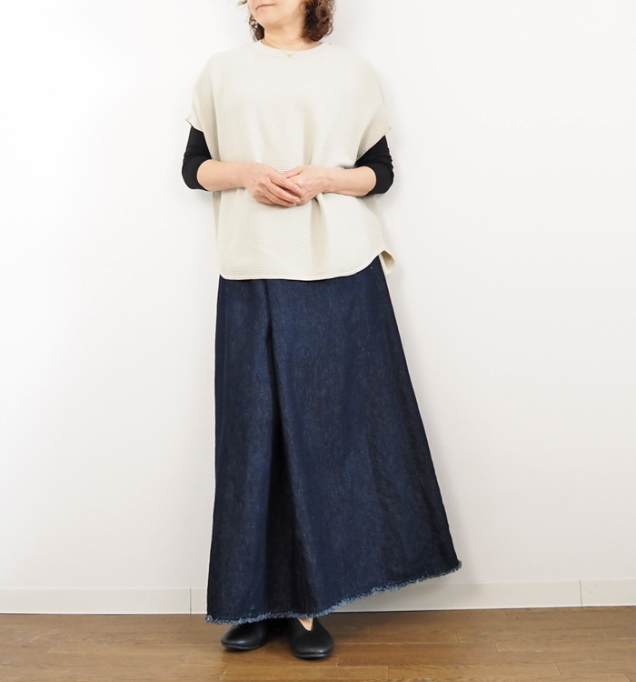 Squady スカディ ドライワッフルニット プルオーバー レディース