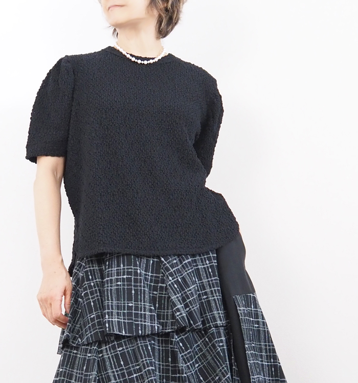 Squady スカディ レースTシャツ ラウンドネックプルオーバー レディース