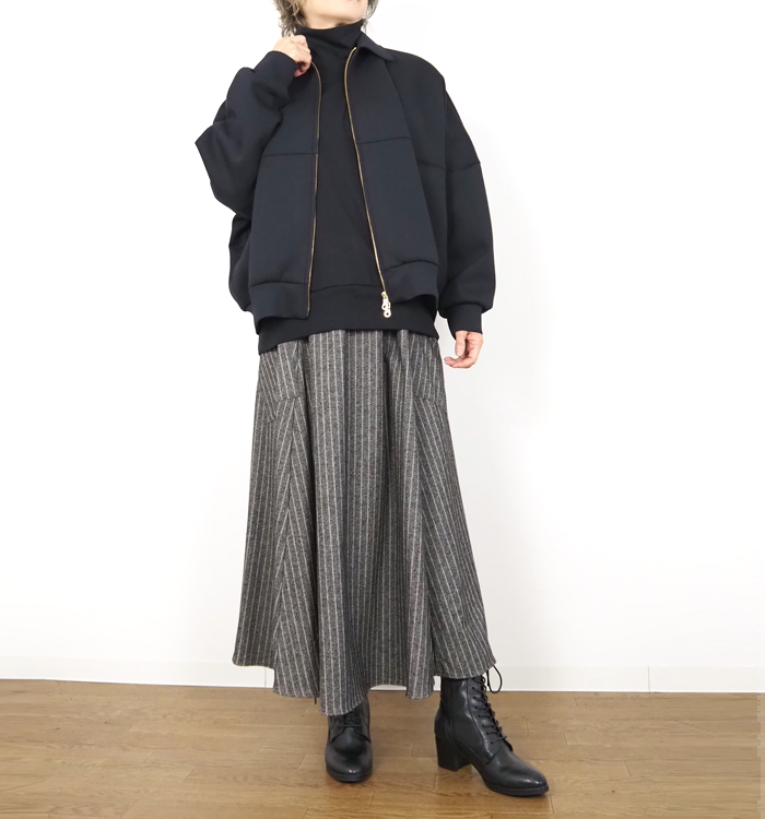 Squady スカディ オーバーサイズジップアップジャケット ダンボールニット レディース