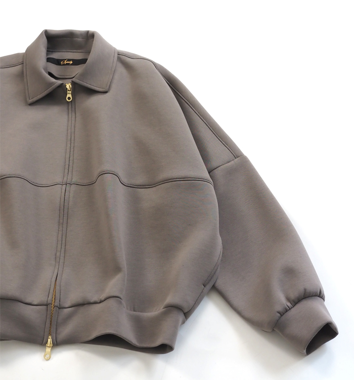 Squady スカディ オーバーサイズジップアップジャケット ダンボールニット レディース