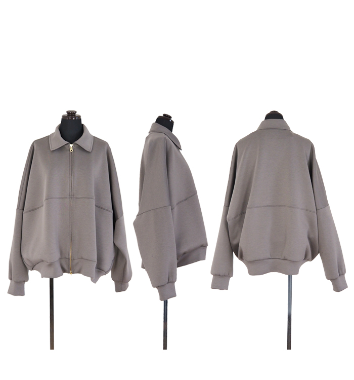 Squady スカディ オーバーサイズジップアップジャケット ダンボールニット レディース