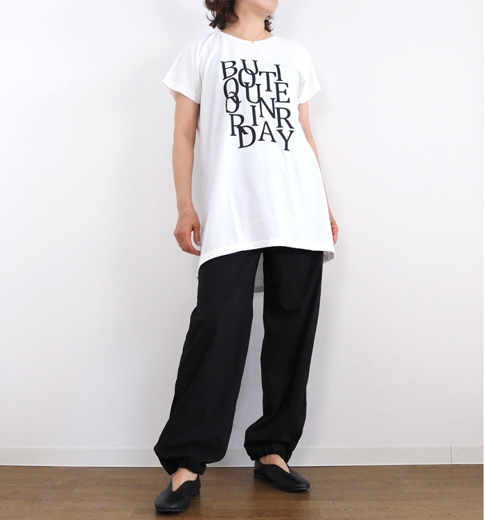 Boutique Ordinary ブティックオーディナリー 半袖ロングTシャツ ロゴ レディース