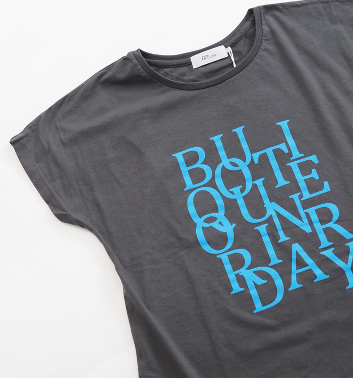 Boutique Ordinary ブティックオーディナリー 半袖ロングTシャツ ロゴ レディース