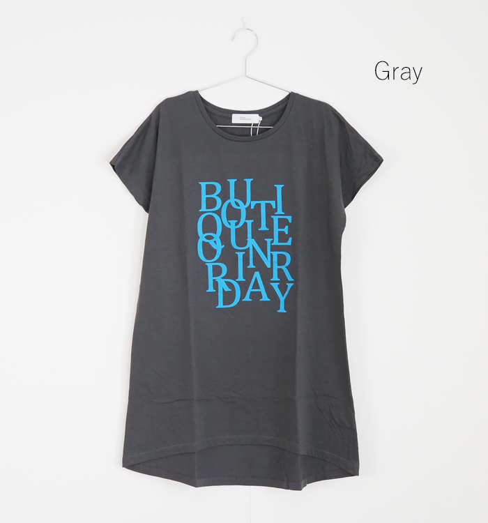 Boutique Ordinary ブティックオーディナリー 半袖ロングTシャツ ロゴ レディース