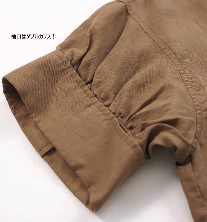 Boutique Ordinary ブティックオーディナリー バンドカラー半袖ブラウス
