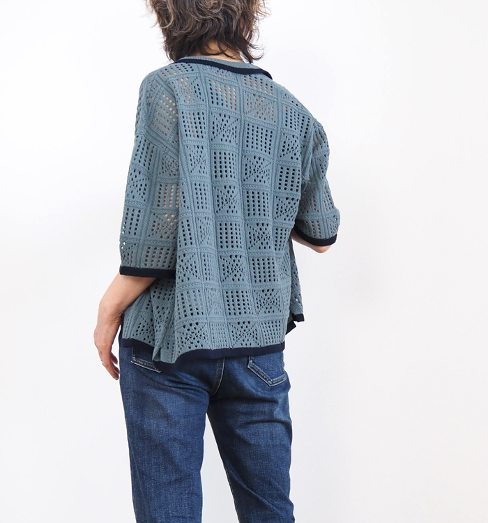Boutique Ordinary ブティックオーディナリー レースニットシャツカーディガン