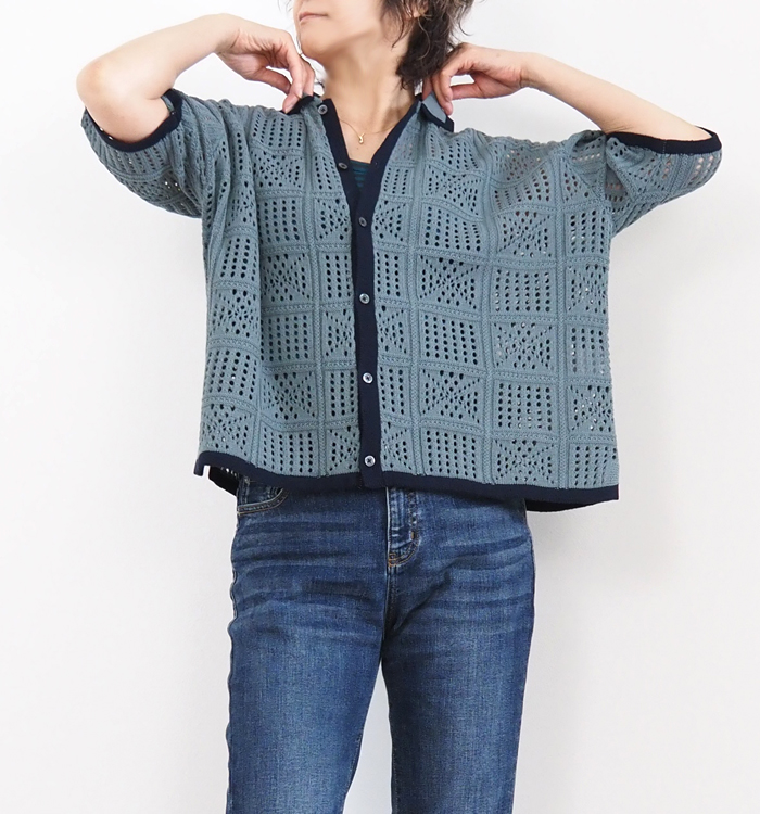 Boutique Ordinary ブティックオーディナリー レースニットシャツカーディガン