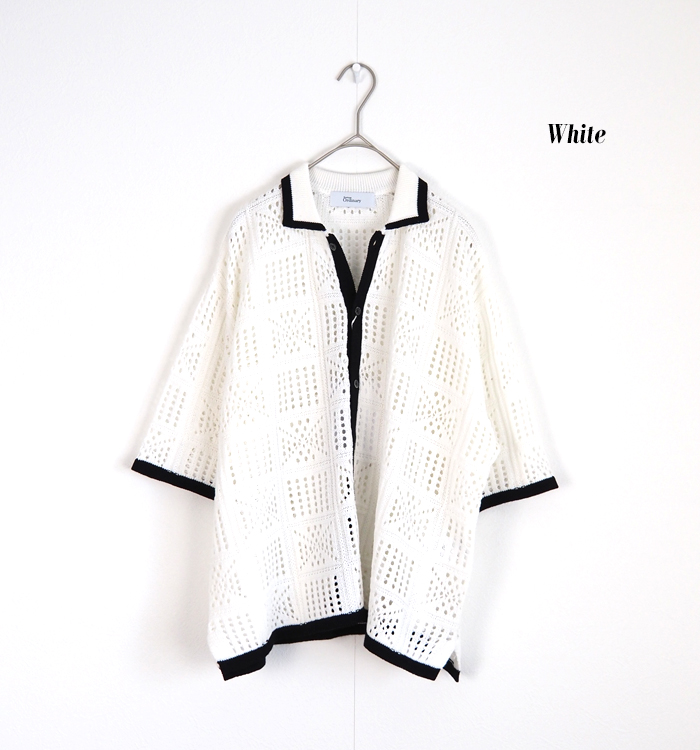 Boutique Ordinary ブティックオーディナリー レースニットシャツカーディガン