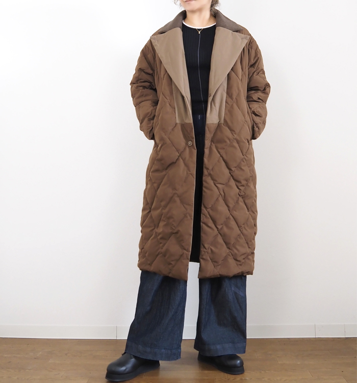 Boutique Ordinary ブティークオーディナリー リバーシブルチェスターダウンコート レディース