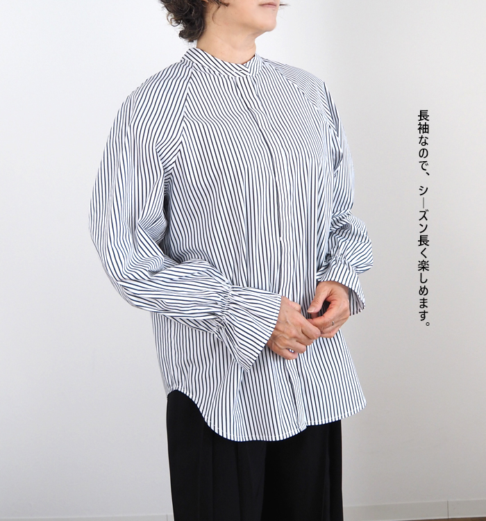 Boutique Ordinary ブティークオーディナリー 2wayバンドカラーシャツ レディース