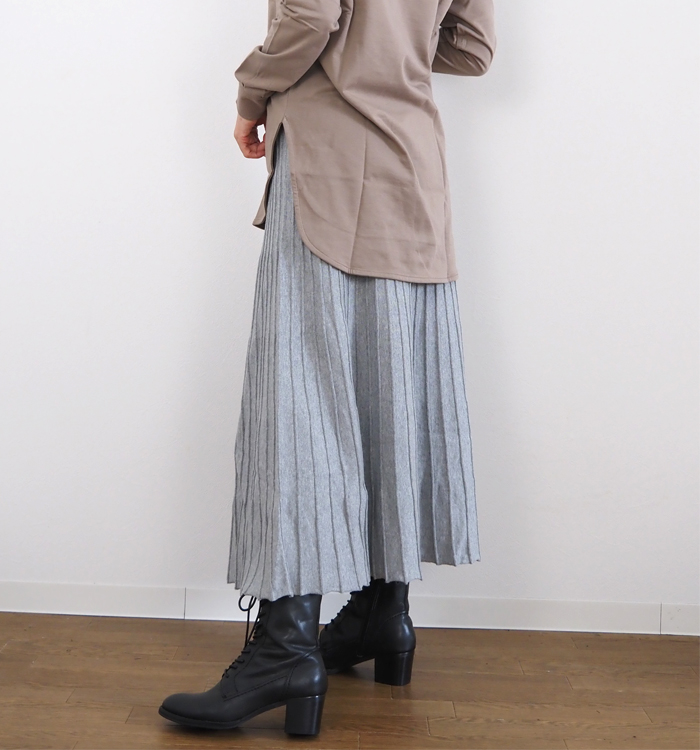 Boutique Ordinary ブティークオーディナリー プリーツ風ニットスカート レディース
