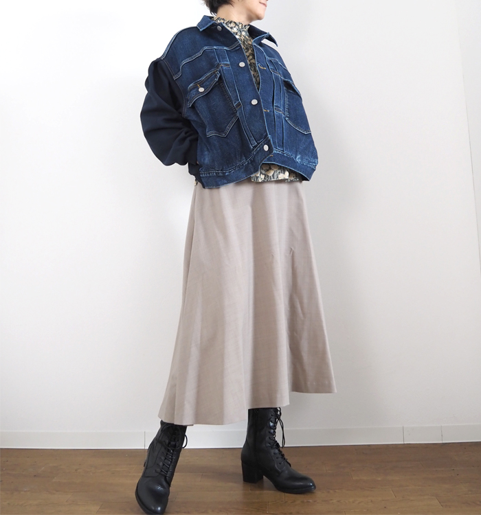 Boutique Ordinary ブティークオーディナリー 裏起毛デニムxジャージィ