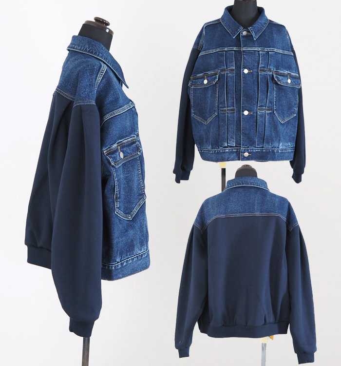 Boutique Ordinary ブティークオーディナリー 裏起毛デニムxジャージィ