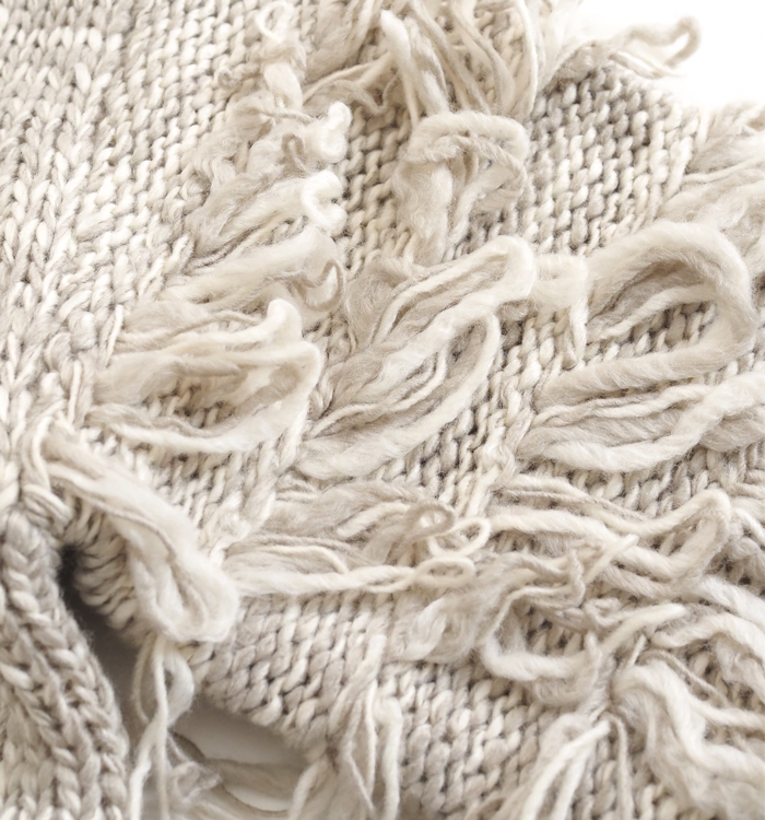 Boutique Ordinary ブティークオーディナリー フリンジスリーブミックスニットカーディガン