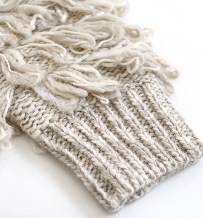 Boutique Ordinary ブティークオーディナリー フリンジスリーブミックスニットカーディガン