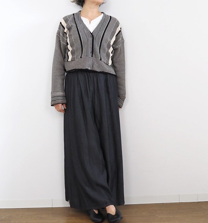 Boutique Ordinary ブティークオーディナリー ジャガードニット Vネックカーディガン