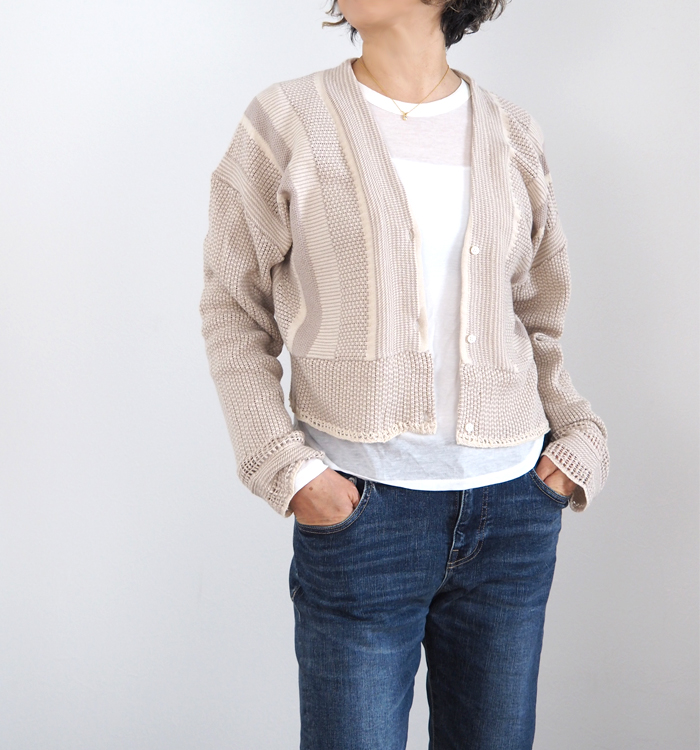 Boutique Ordinary ブティークオーディナリー ジャガードニット Vネックカーディガン