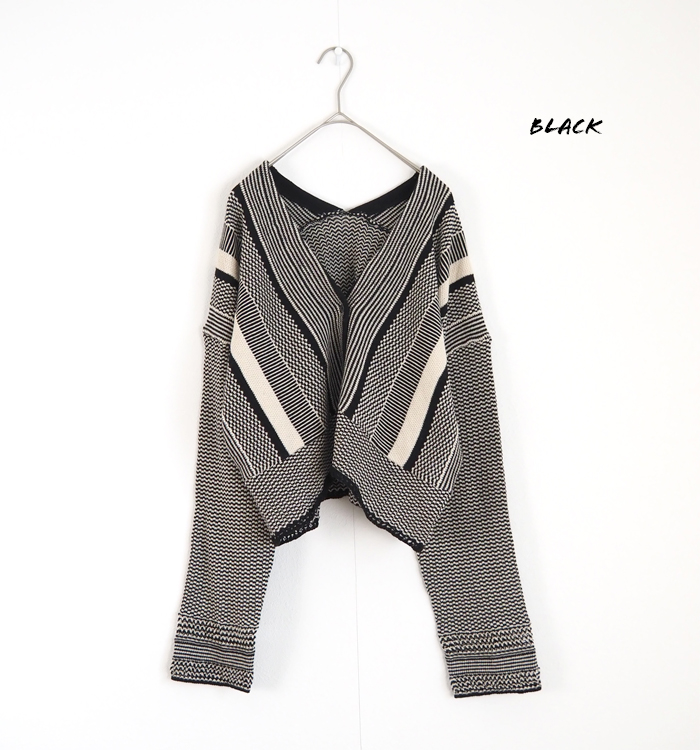 Boutique Ordinary ブティークオーディナリー ジャガードニット Vネックカーディガン