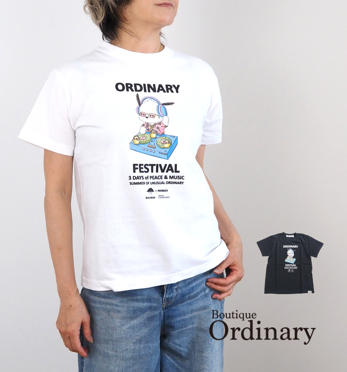 MULGA × サンリオ コラボ Tシャツ 着用イメージ ホワイト・ブラック