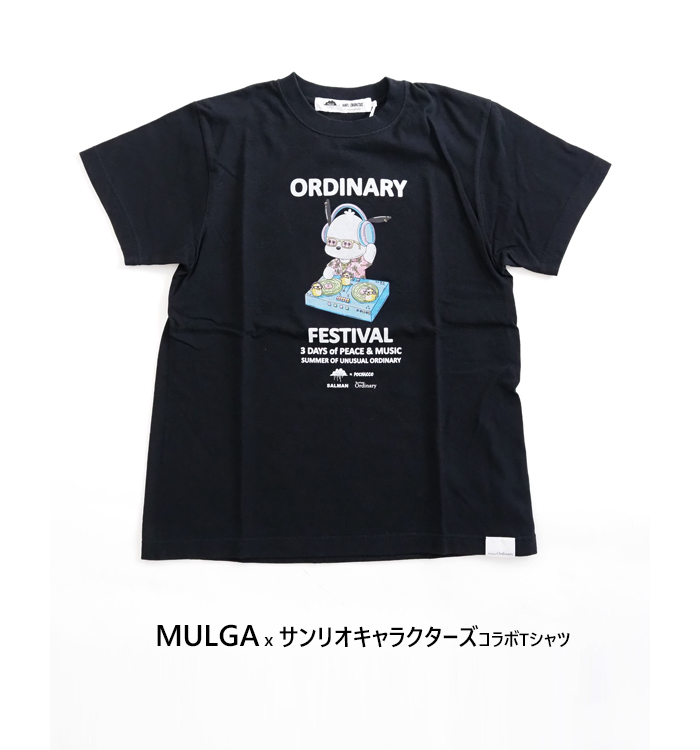 MULGA × サンリオ コラボ Tシャツ ブラック着用イメージ