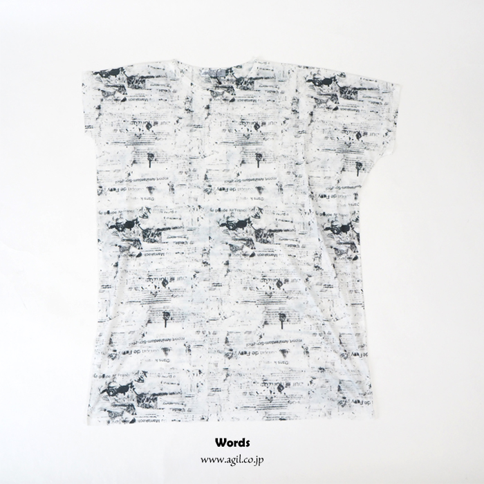 CILANDSIA(チランドシア) アシンメトリープリントTシャツワンピース レディース メンズ