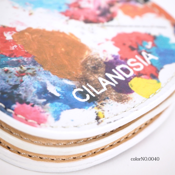 CILANDSIA(チランドシア) 牛革プリントレザー ラウンドファスナー長財布 ラミネート加工 メンズ レディース 送料無料