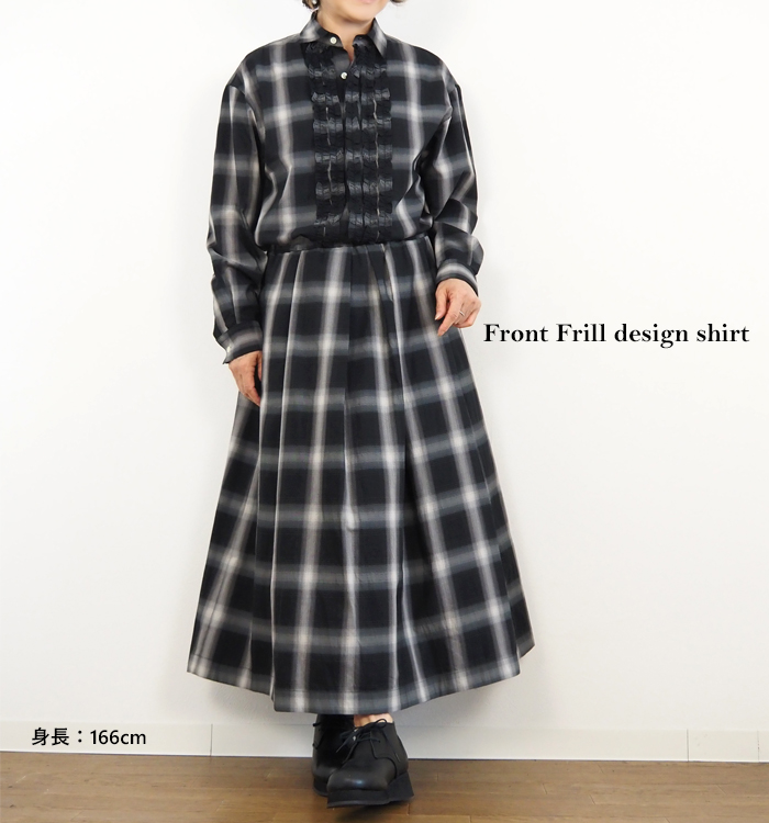 nicholson and nicholson ニコルソンアンドニコルソン フロントフリルシャツ