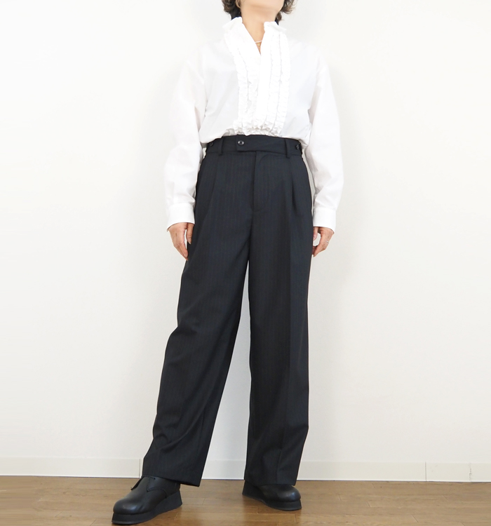 nicholson and nicholson ニコルソンアンドニコルソン フロントフリルシャツ