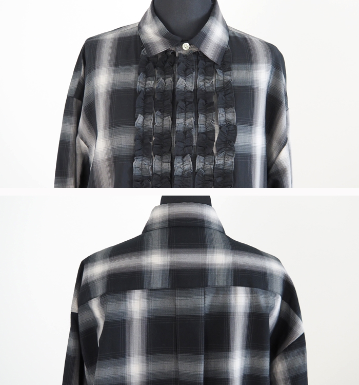 nicholson and nicholson ニコルソンアンドニコルソン フロントフリルシャツ