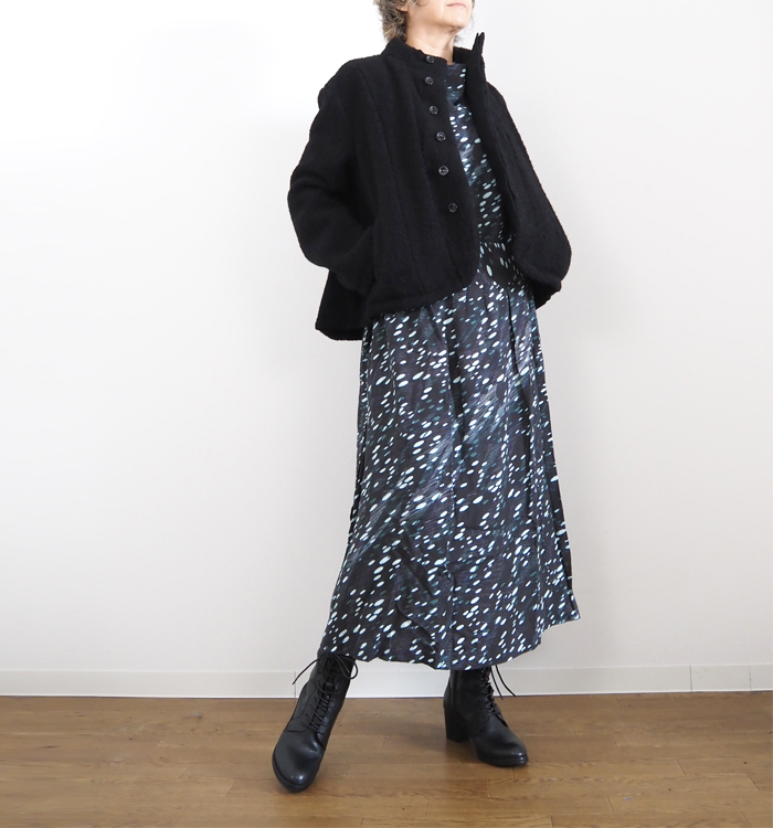 FERAL FLAIR フィラルフレア フレアーヘムジャケット アルパカループツイード