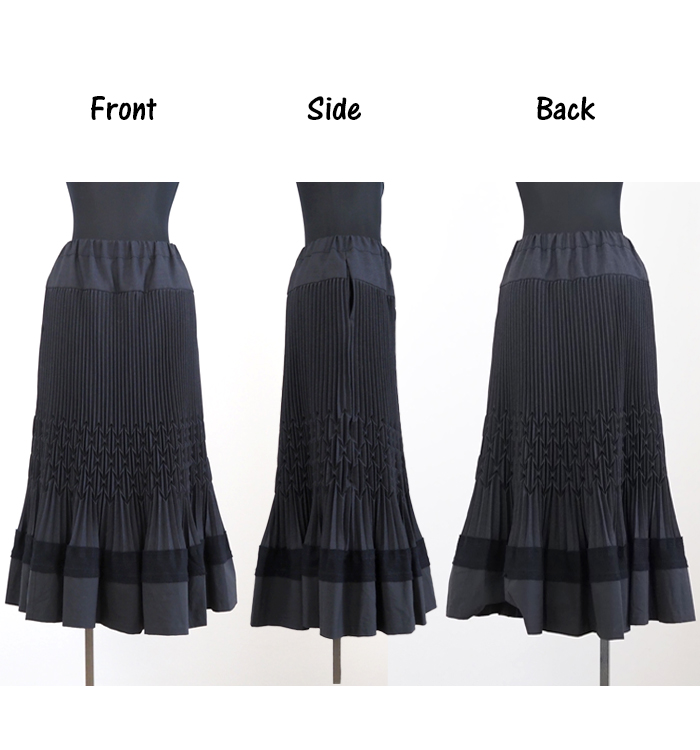 FERAL FLAIR フィラルフレア ロングプリーツスカート エコアーチギャバジン