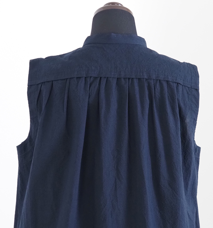 FERAL FLAIR フィラルフレア ノースリーブコットンブラウス コードレーンストライプ