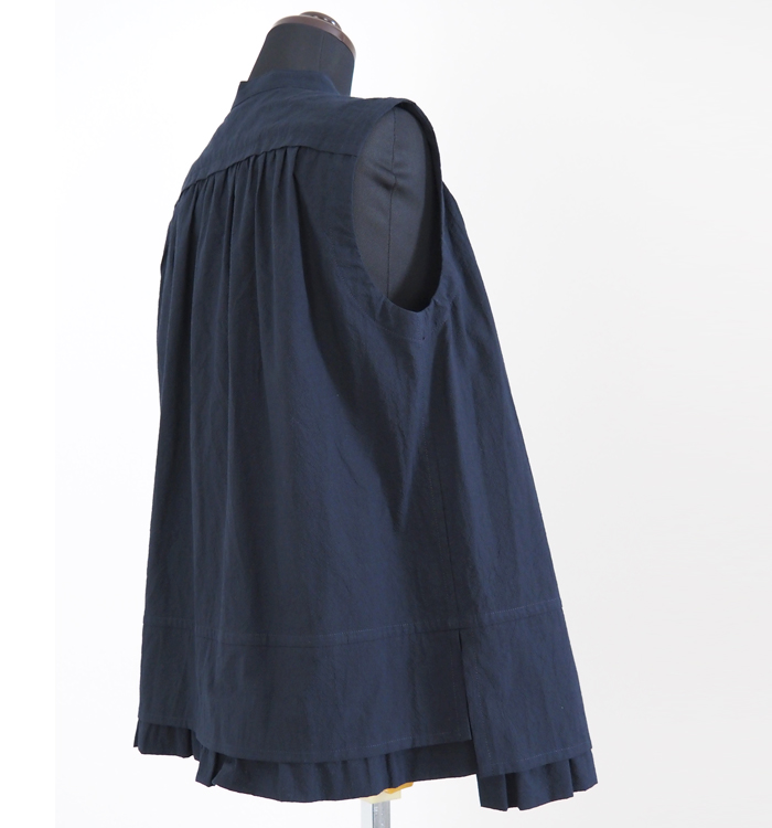 FERAL FLAIR フィラルフレア ノースリーブコットンブラウス コードレーンストライプ