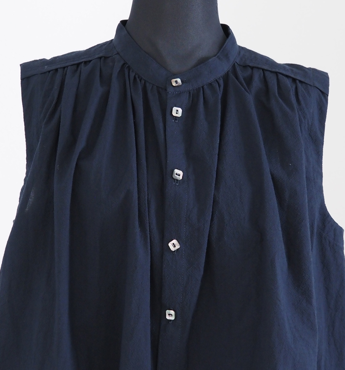 FERAL FLAIR フィラルフレア ノースリーブコットンブラウス コードレーンストライプ