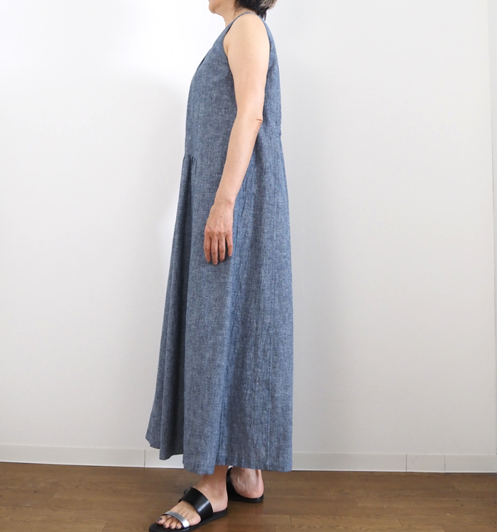 FERAL FLAIR フィラルフレア コットンヘンプ インディゴ ノースリーブワンピース
