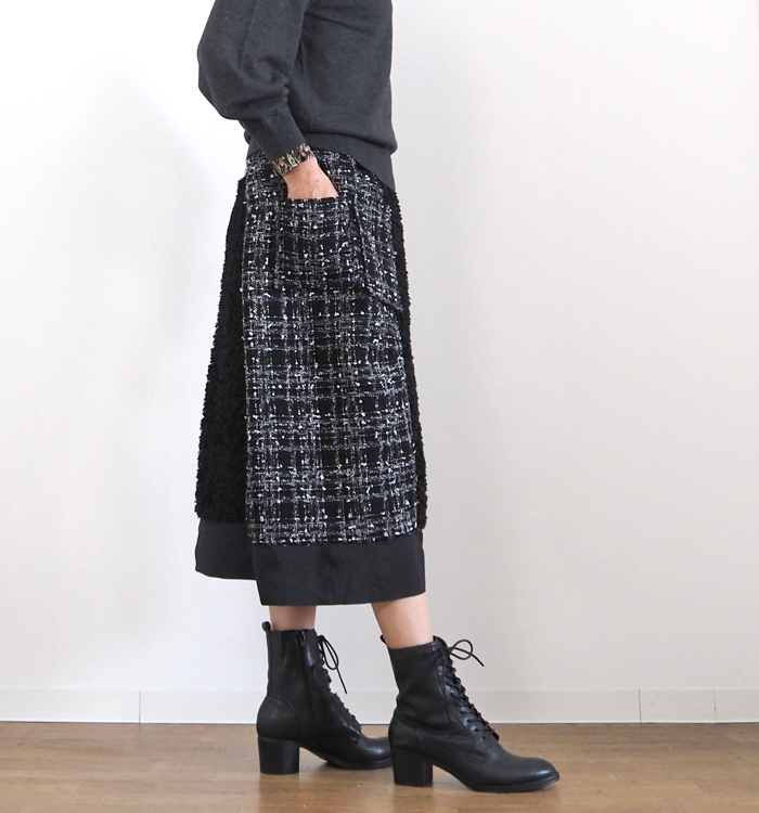 着用 横から見たシルエットとポケット