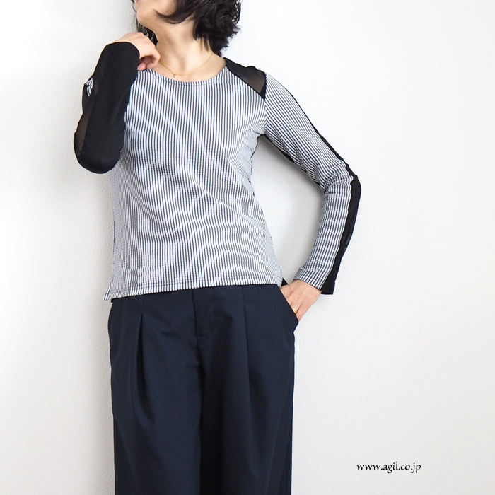 HISUI HIROKOITO (ヒスイヒロコイトウ) 前後に着る2wayプルオーバーカットソー レディース