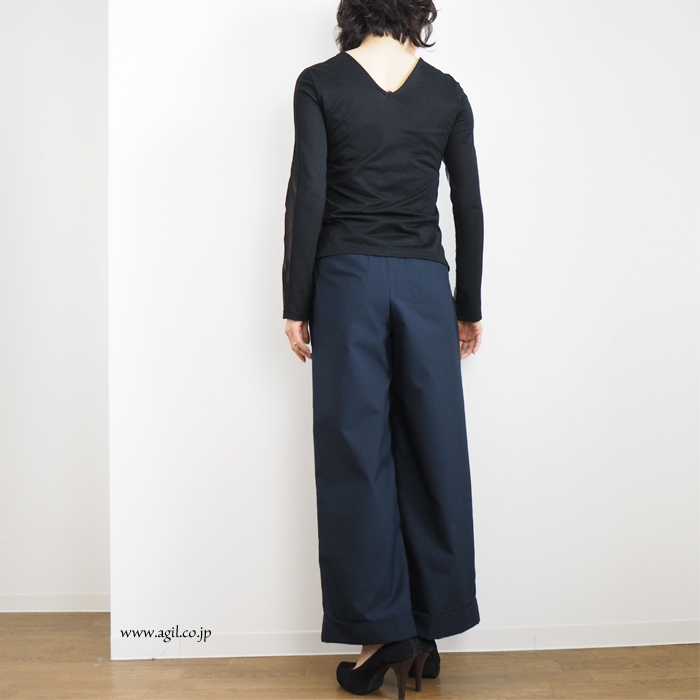 HISUI HIROKOITO (ヒスイヒロコイトウ) 前後に着る2wayプルオーバーカットソー レディース