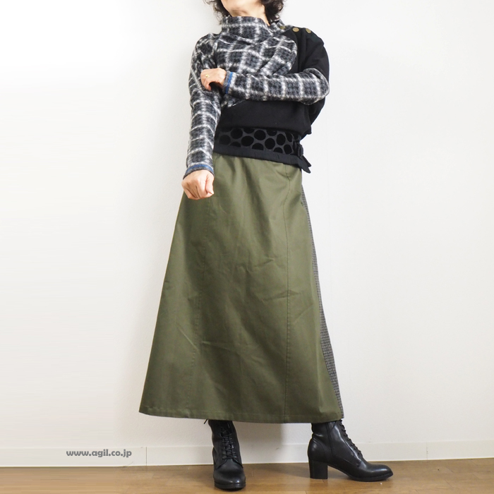 HISUI HIROKOITO ヒスイヒロコイトウ プルオーバーニット ボトルネック 異素材使い レディース