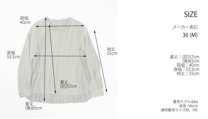 isato design works (イサトデザインワークス) バックプリーツ フレアーブラウス 長袖 レディース