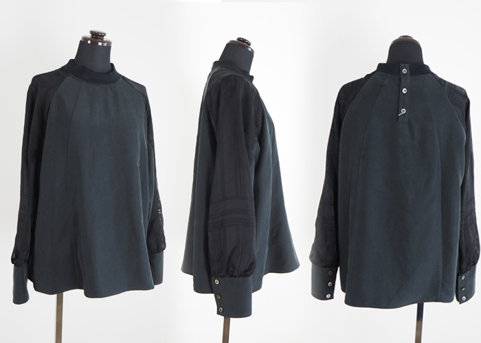 isato design works イサトデザインワークス プルオーバーブラウス オパール加工 ボトルネック レディース
