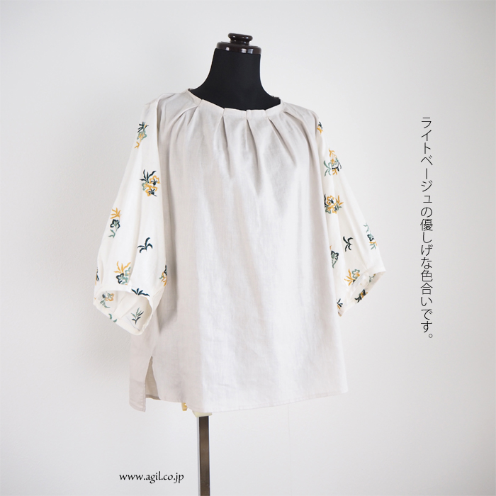 isato design works (イサトデザインワークス) ラウンドネック プルオーバーブラウス レディース