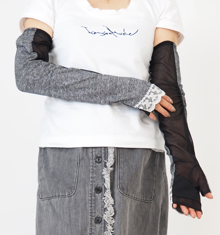 MONAMI モナミ UVアームカバー手袋 裏メッシュ ロングサイズ レディース