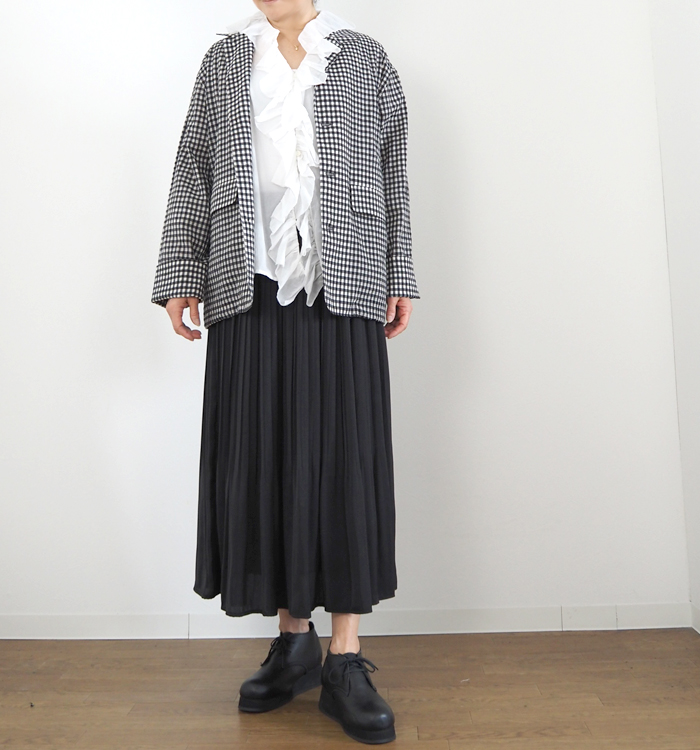 Liyoca リヨカ コットンシフォンフリルブラウス シアー 長袖 レディース